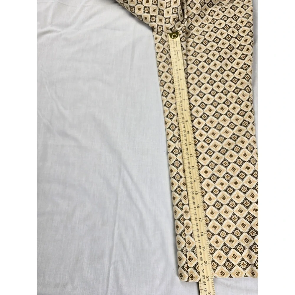 Talbots‎ Capri Pants Womens 10P Brown Tan Geometric Stretch Crop Petite Print